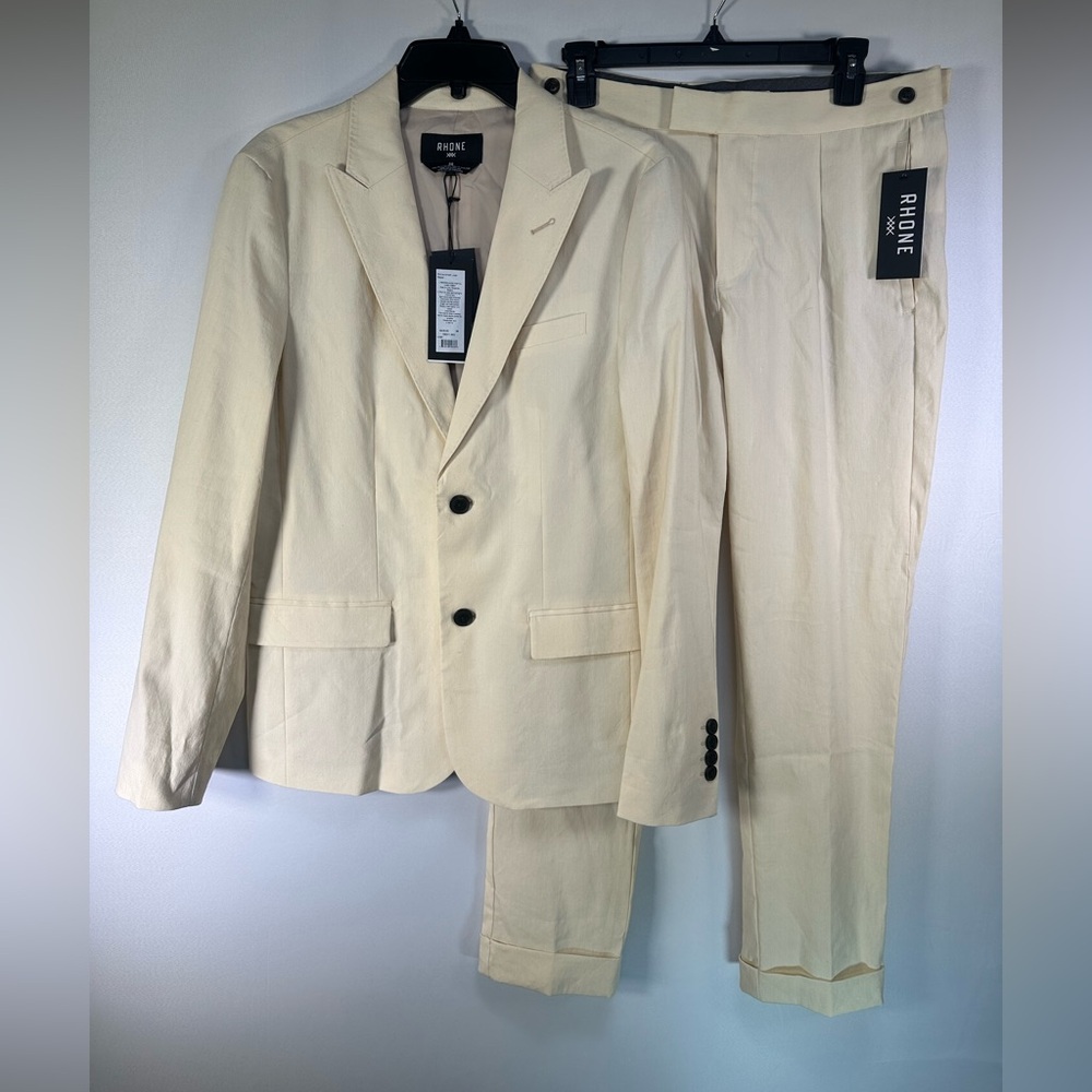Rhone Beige Cream Linen Suit